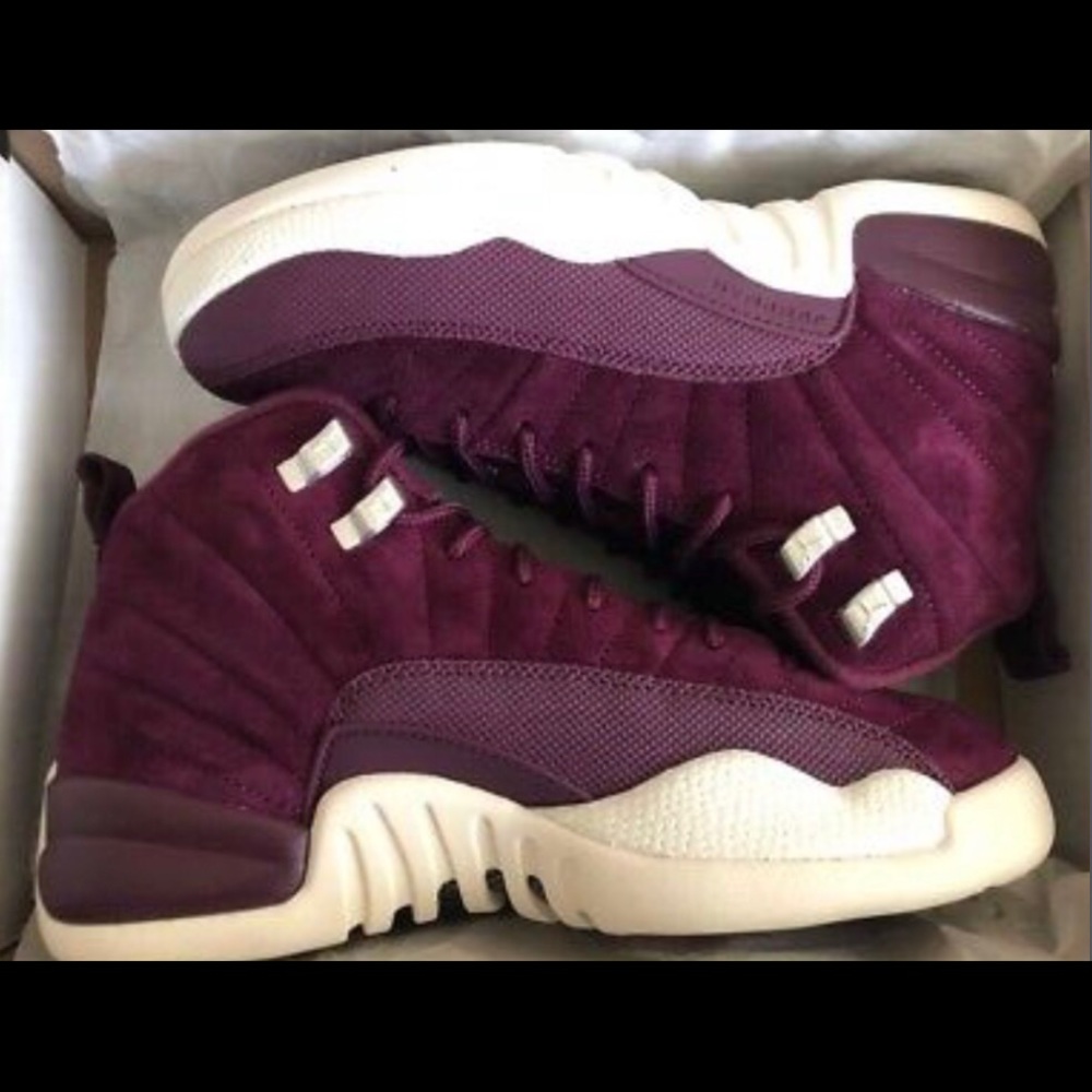 Air Jordan Retro 12 XII BORDEAUX WOMEN'S SAIL METALLIC SILVER NEW! IN BOX! 5Y - Picture 12 of 13